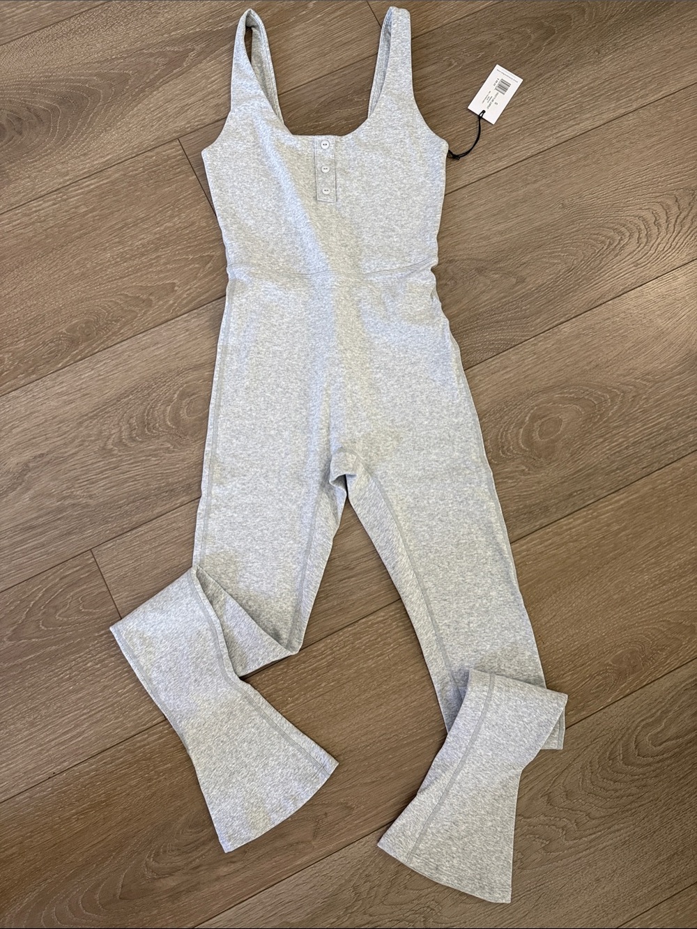 WeWoreWhat Heather Gray Sleeveless Ribbed Jumpsuit
